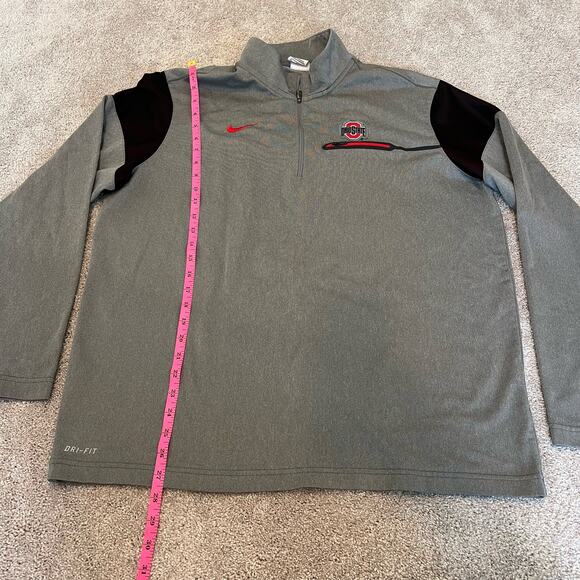 Nike Dri Fit Men's Quarter Zip Pullover Ohio State Grey Size‎ XL - Picture 8 of 9